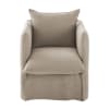 Touwbeige fauteuil van gekreukt linnen